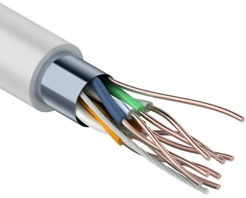 Кабель витая пара Кабель FTP 4PR x0,51 Premium (Cu) CAT5E PVC серый 305м Tantos